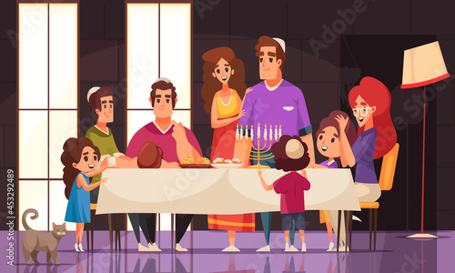 Cartoon Jewish Holiday Illustration