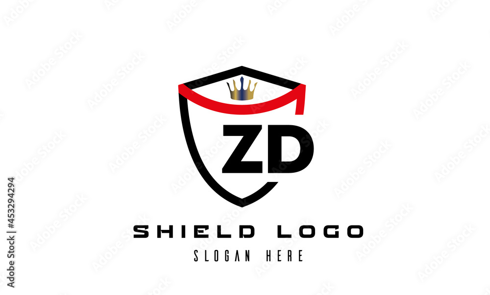 creative shield latter logo vector