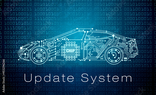 update car software illustration OTA electric car