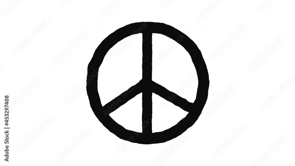 Peace Symbol Wiggle Animation on White Background and Green Screen Peace Symbol Wiggle Animation on White Background and Green Screen