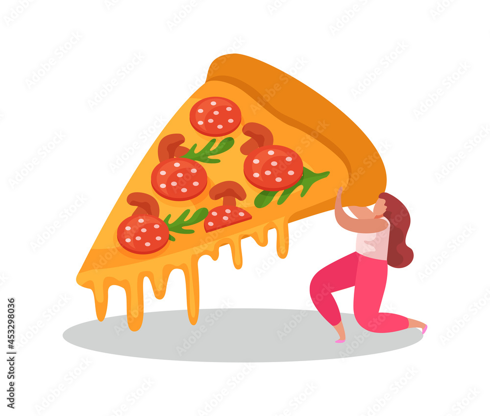 Girl With Pizza Composition Girl With Pizza Composition