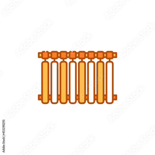 Aluminum heater color line icon. Heat in the house.