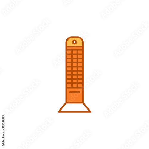 Infrared vertical heater color line icon. Device with a higher temperature.