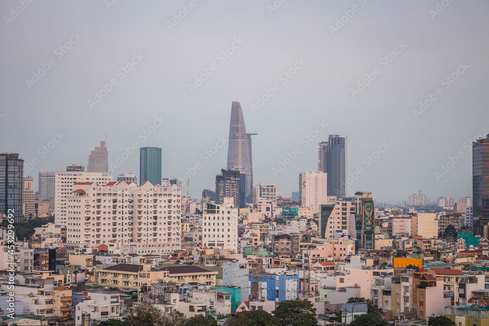 Urban aerial view of Ho Chi Minh City, Vietnam