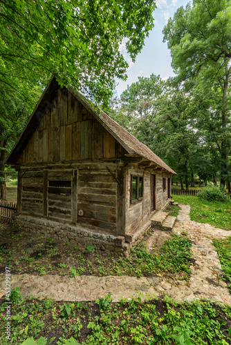 Old rustic house typical of the romanian forests of transylvania in Romania