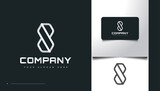 Number Eight Logo Design with Abstract and Geometric Concept. 8 Monogram Logo