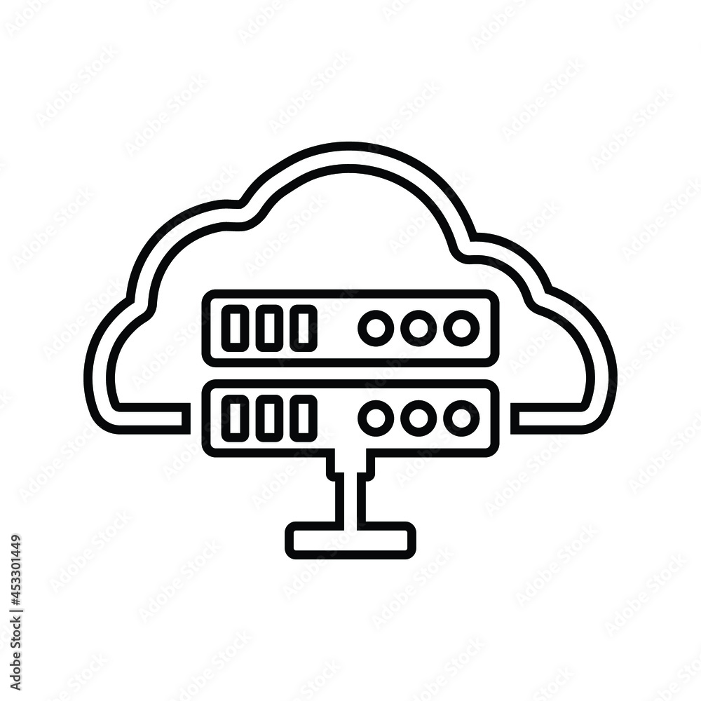 Backup, cloud, database outline icon. Line art vector. Backup, cloud, database outline icon. Line art vector.