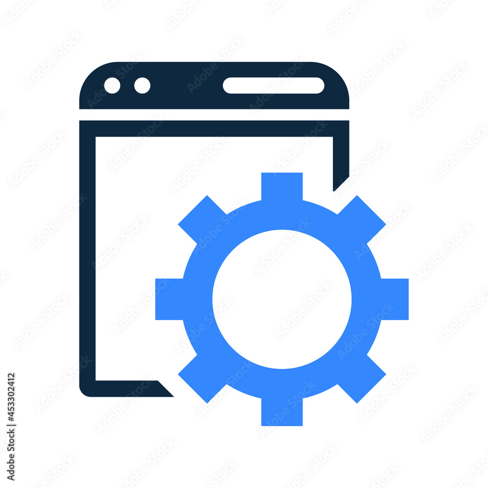 Browser, configuration, gear icon. Simple editable vector illustration. Browser, configuration, gear icon. Simple editable vector illustration.