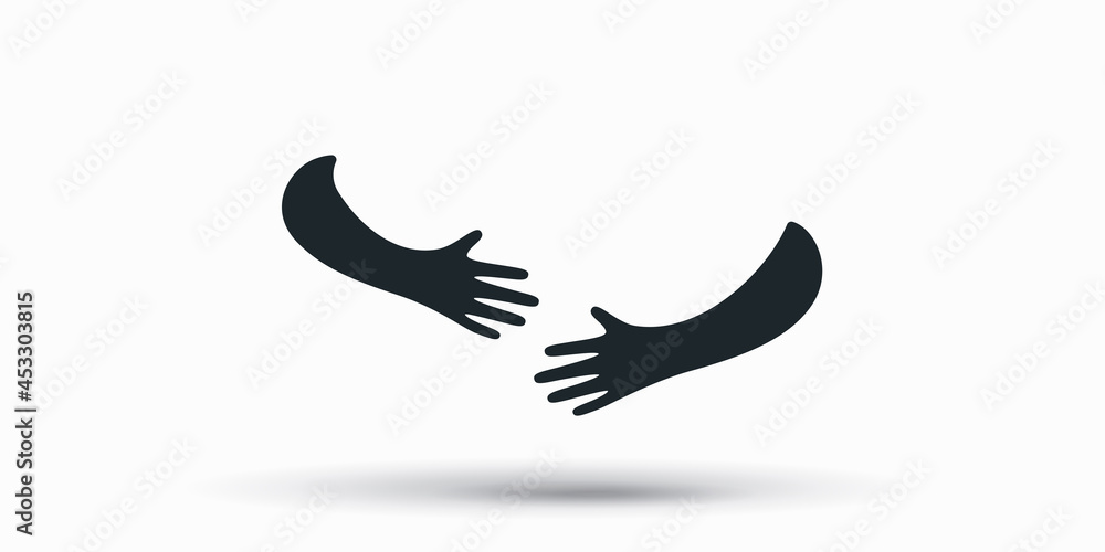 Hands hugged over white illustration Hands hugged over white illustration