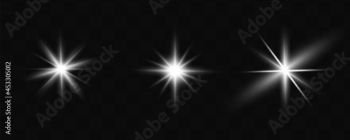 Glowing white Light effect. Vector illustration