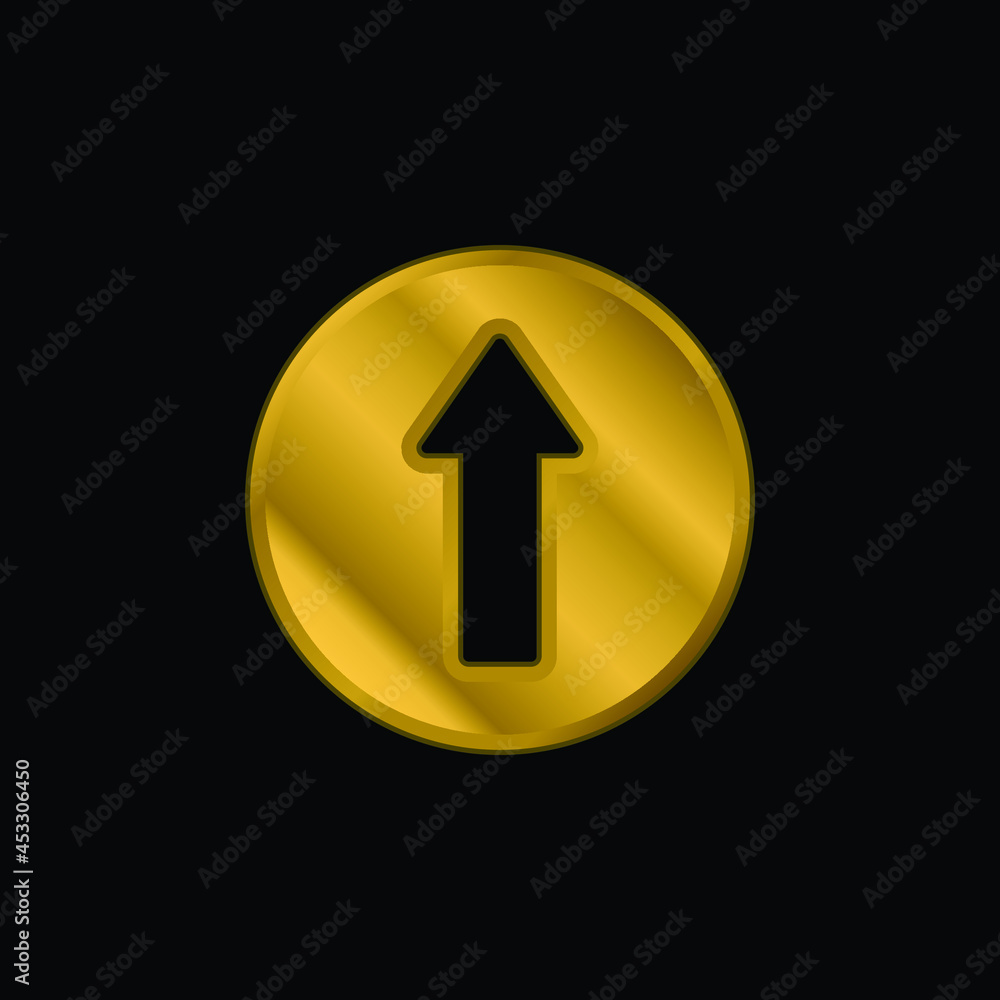 Ahead gold plated metalic icon or logo vector Ahead gold plated metalic icon or logo vector
