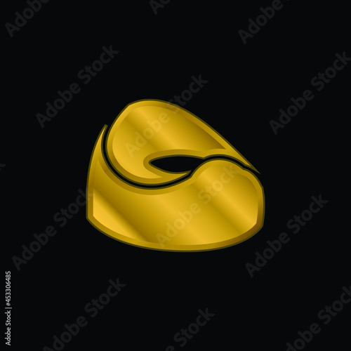 Baby Potty gold plated metalic icon or logo vector