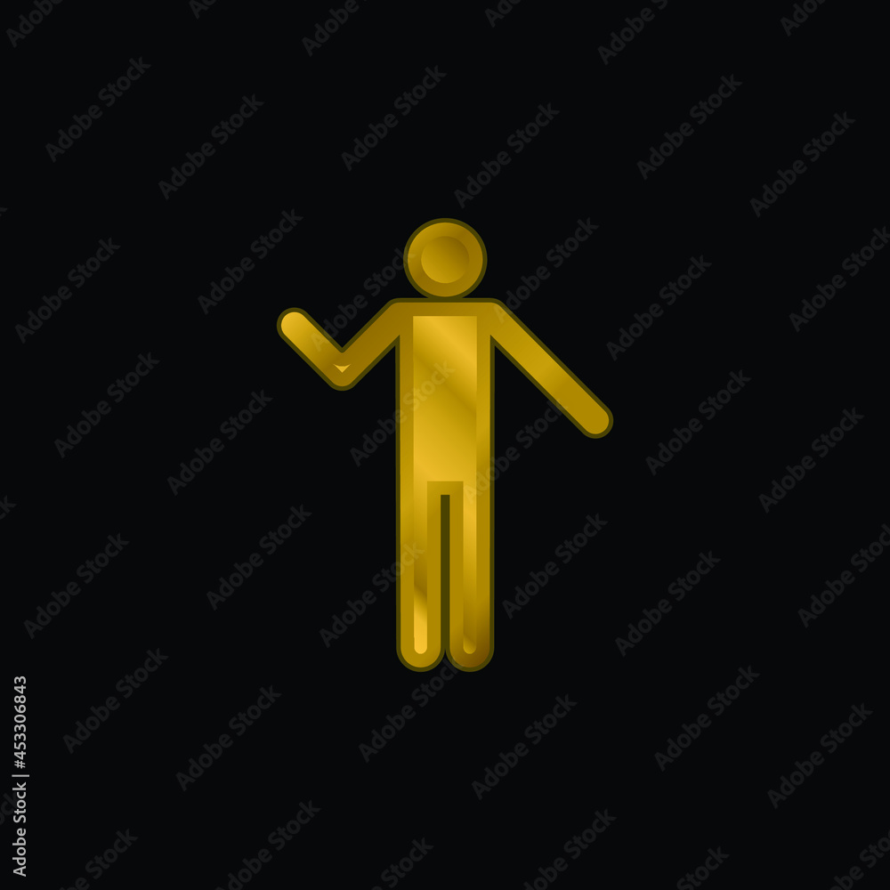 Basic Silhouette gold plated metalic icon or logo vector Basic Silhouette gold plated metalic icon or logo vector