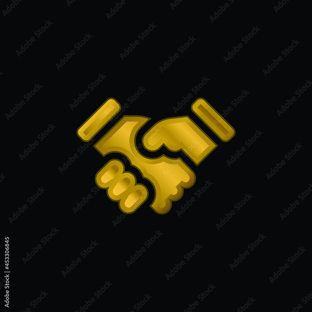 Agreement gold plated metalic icon or logo vector