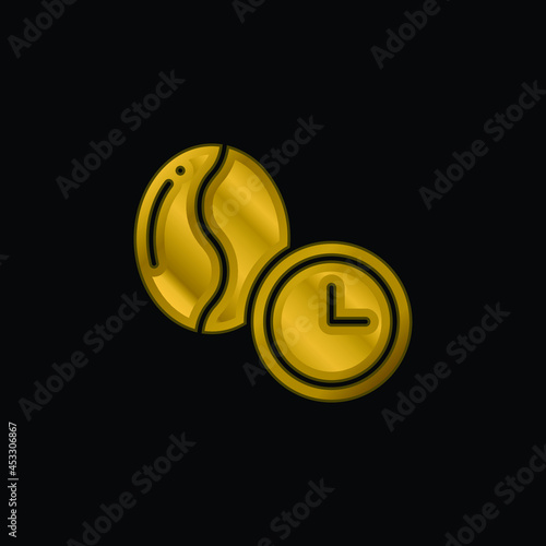 Bean gold plated metalic icon or logo vector