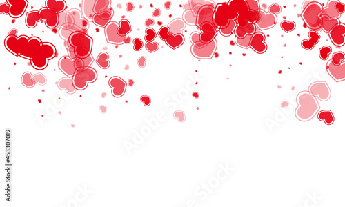 Fototapeta Naklejka Na Ścianę i Meble -  Beautiful red hearts falling vector illustration.