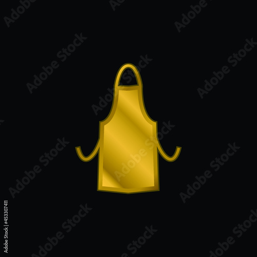 Apron Silhouette gold plated metalic icon or logo vector
