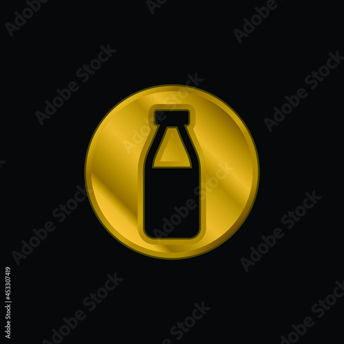 Allergens Milk gold plated metalic icon or logo vector
