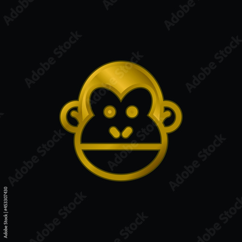 Animal gold plated metalic icon or logo vector