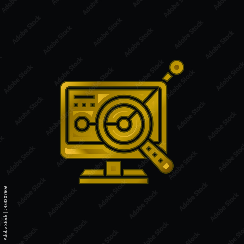 Analyst gold plated metalic icon or logo vector Analyst gold plated metalic icon or logo vector