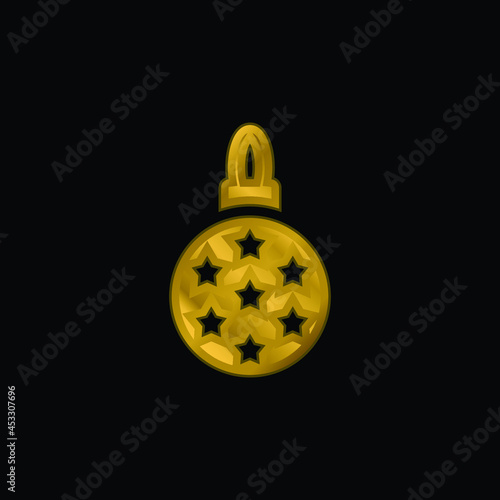 Bauble gold plated metalic icon or logo vector