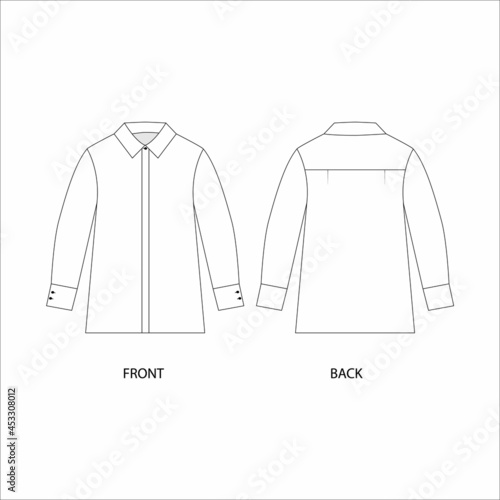 illustration of a shirt. Shirt with long sleeves. Shirt template vector. Outline illustration of a shirt. 