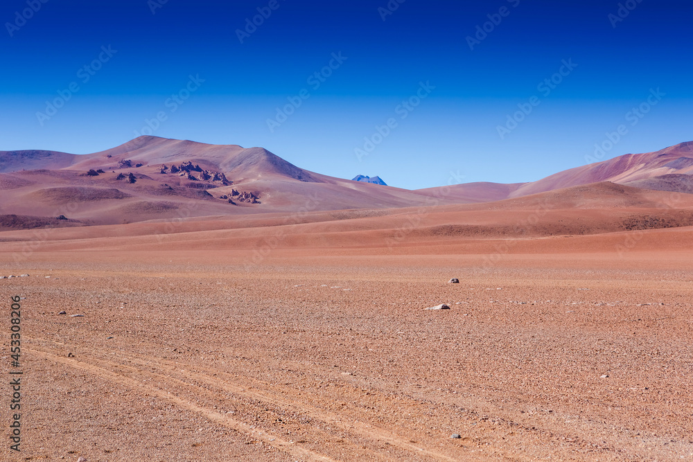 Extreme landscape, off road in San Pedro de Atacama, Chile