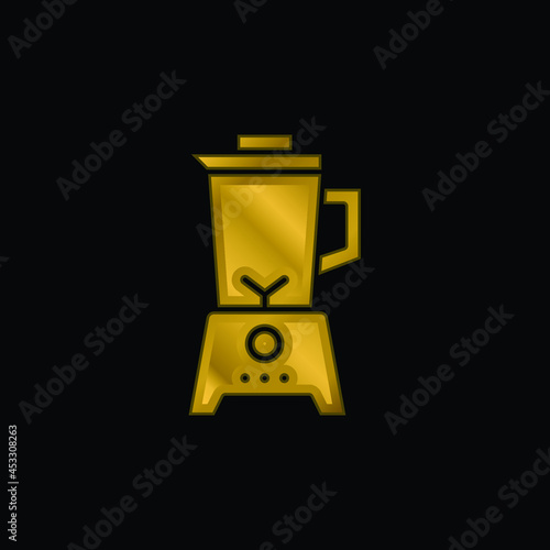 Blender gold plated metalic icon or logo vector