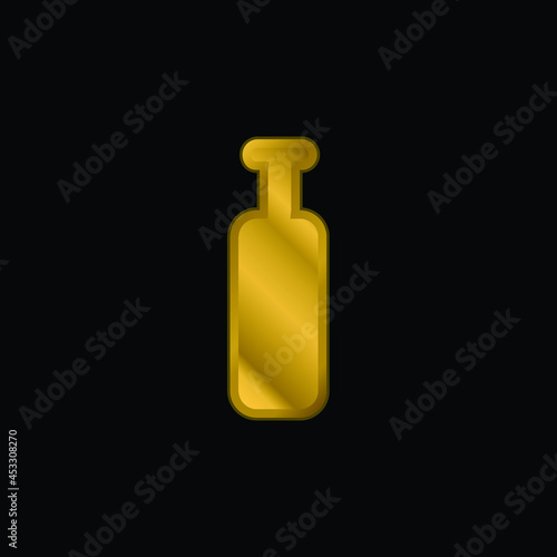 Bottle Black Silhouette gold plated metalic icon or logo vector