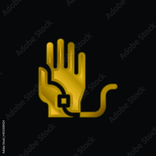 Blood Transfusion gold plated metalic icon or logo vector