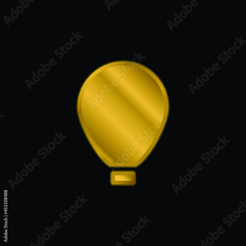 Big Air Balloon gold plated metalic icon or logo vector