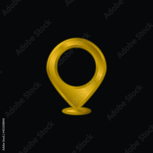 Big Map Placeholder gold plated metalic icon or logo vector