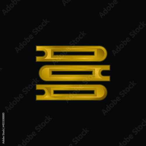 Book gold plated metalic icon or logo vector