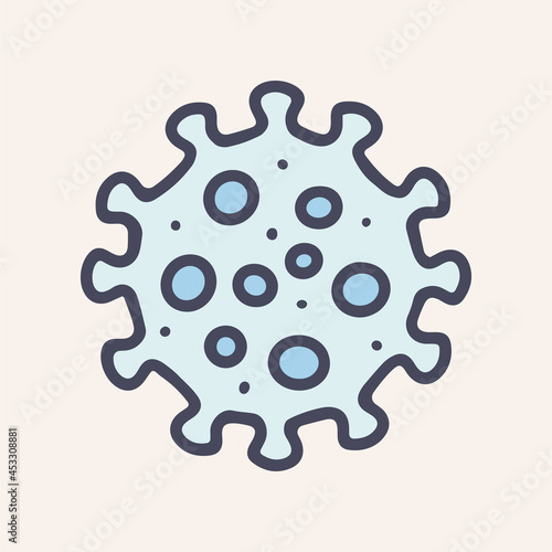 influenza virus color vector doodle icon design