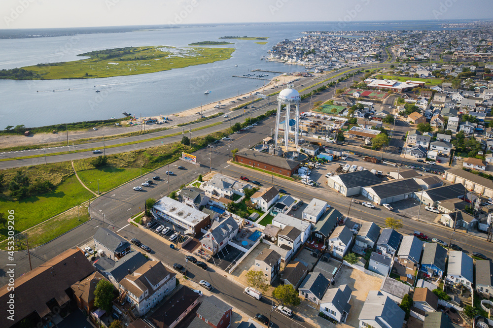 Aerial of Seaside Park New Jersey Shore 