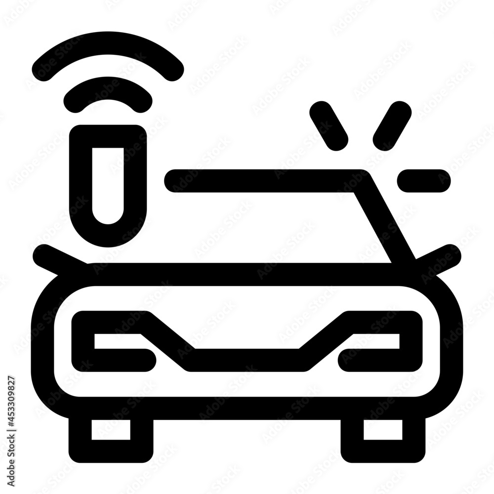 Alarm Car Line Icon Vector Alarm Car Line Icon Vector