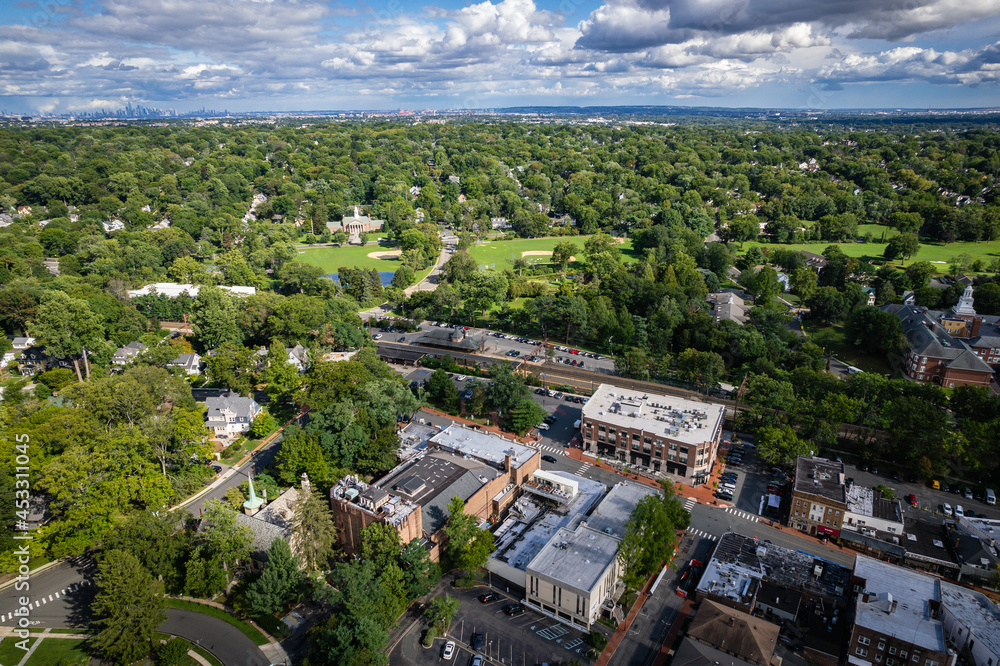 Fototapeta premium Aerial Landscape of Maplewood New Jersey 
