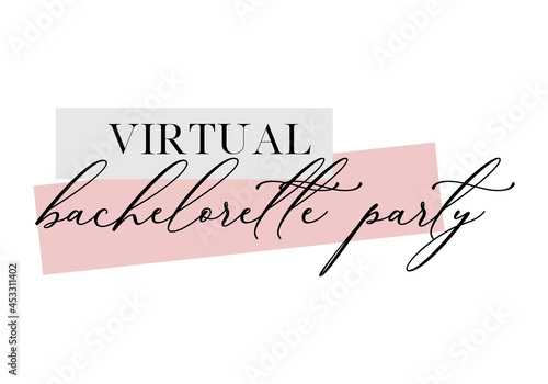 Virtual Bachelorette Invitation | Virtual Hen Party Invitation | Lockdown Bachelorette Zoom Party Vector Invite