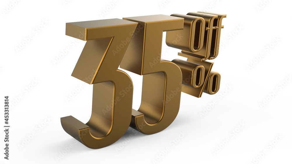 Fototapeta premium 3d number 35 golden background 3d