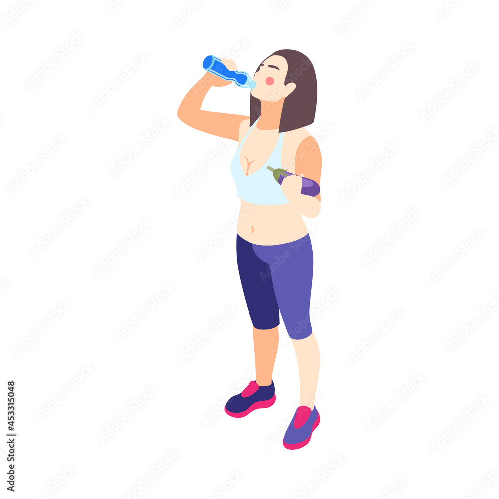 Girl Drinks Water Composition Girl Drinks Water Composition