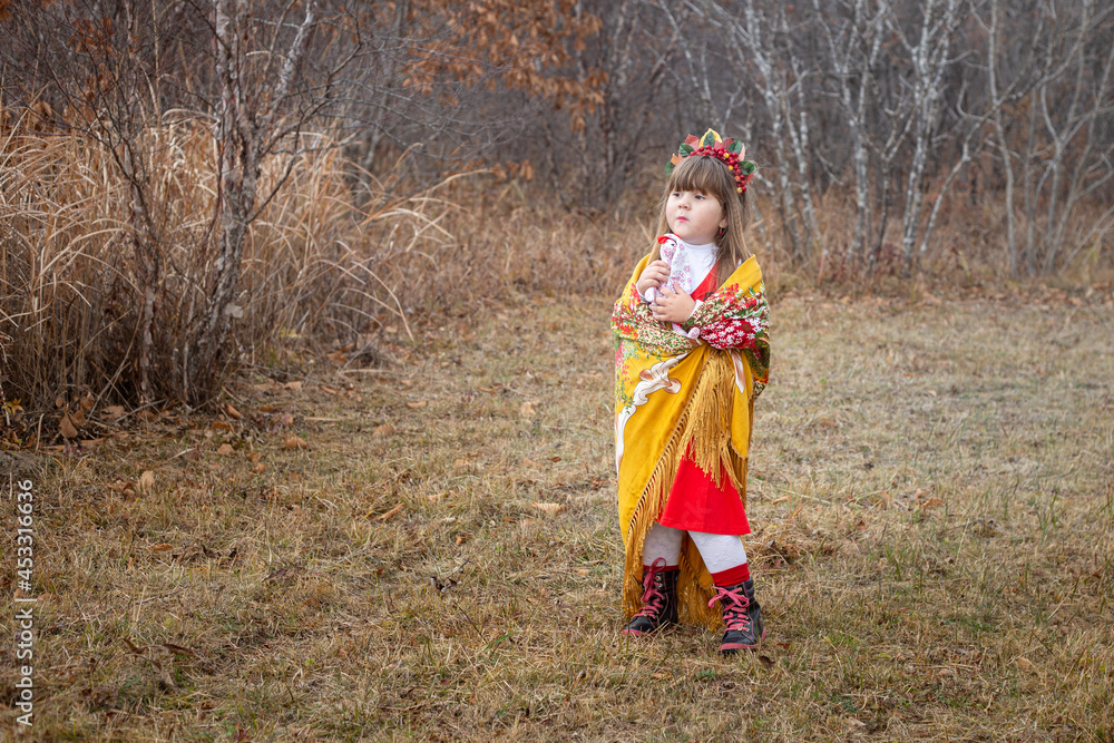 girl in a rowan wreath in November girl in a rowan wreath in November