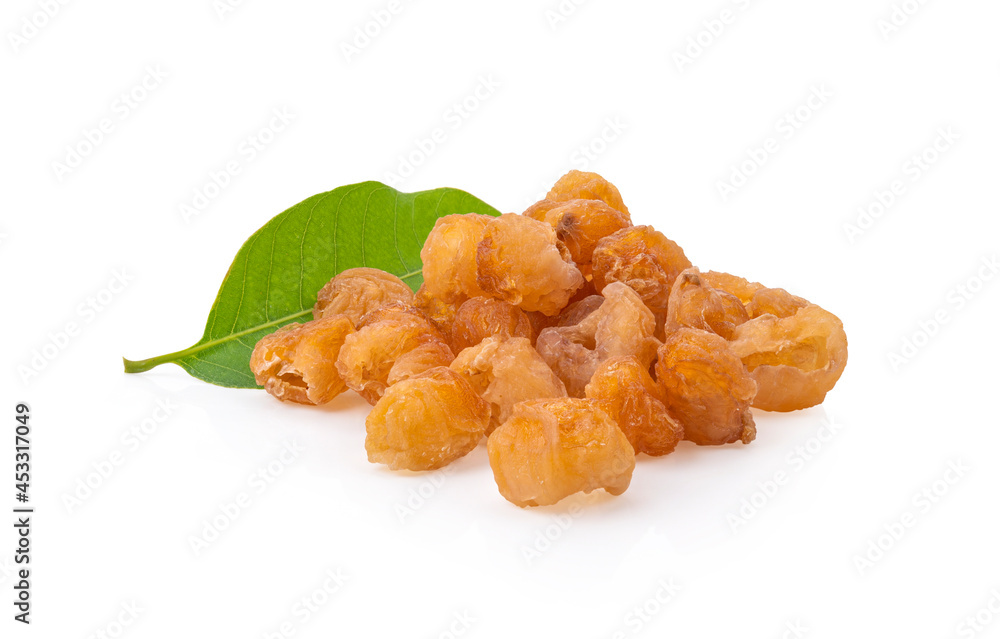 Dried longan on white background Dried longan on white background