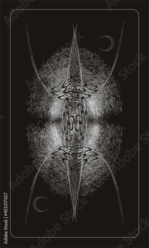Tarot cards - back design. Two moons. Reverse side