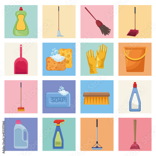 housekeeping chores sixteen icons