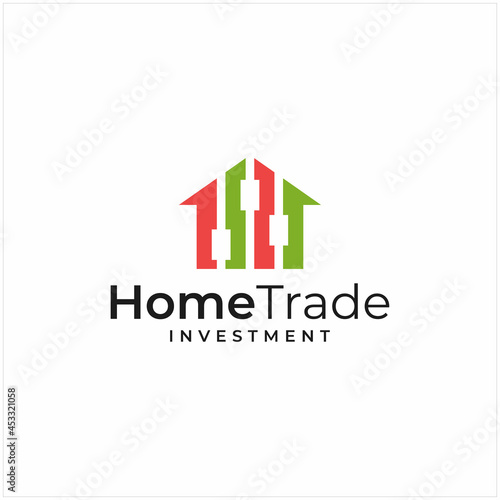 House building logo design template with symbols trade graphic vector illustration. Symbol, icon, creative.