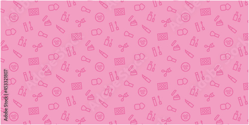 Makeup icon pattern background for website or wrapping paper (Pink version)