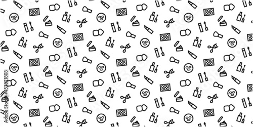 Makeup icon pattern background for website or wrapping paper (Monotone version)