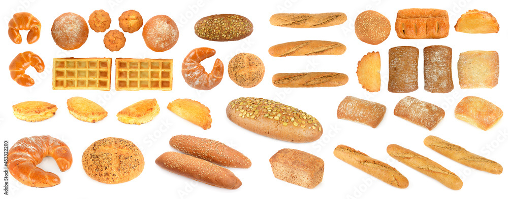 Large set healthy fresh bread products Large set healthy fresh bread products