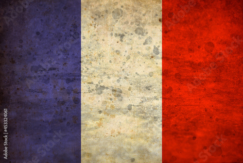 French flag with rustic effect