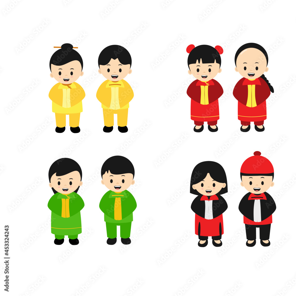 Flat Chinese day character illustration, vector design Flat Chinese day character illustration, vector design